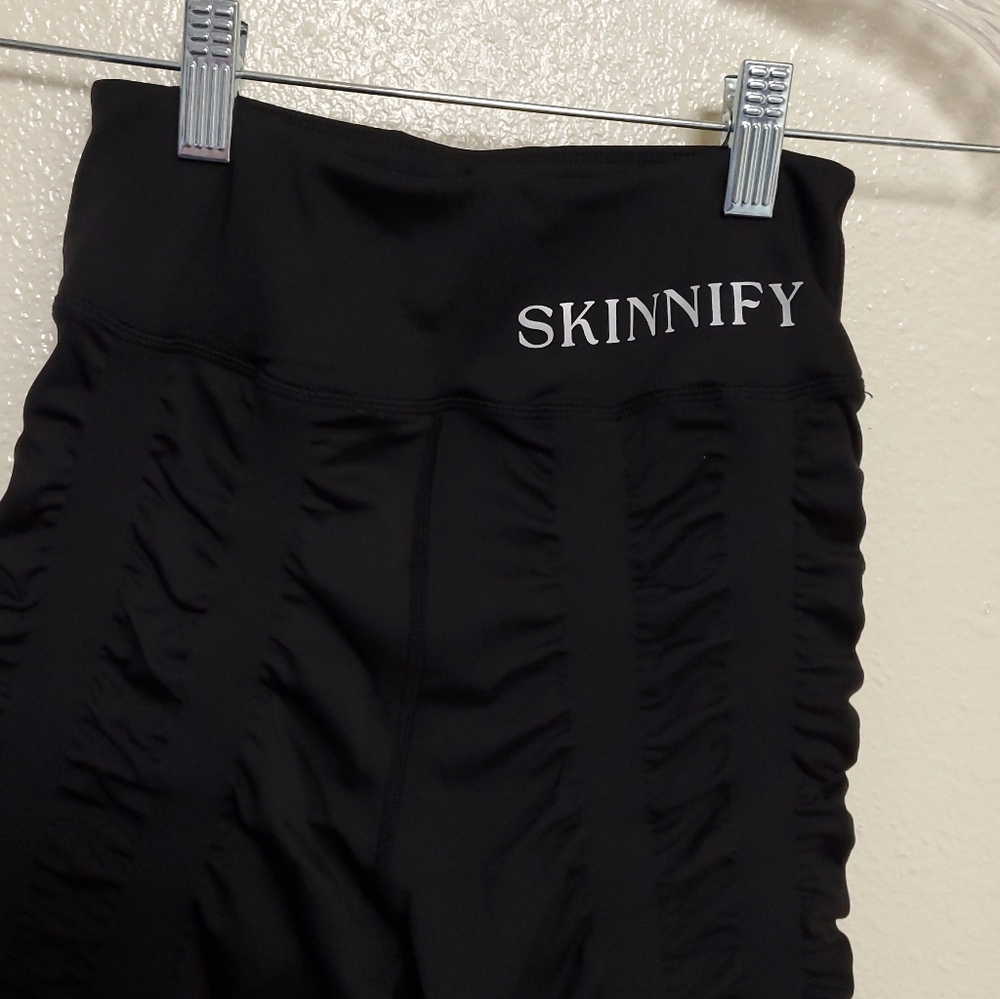 SKINNIFY Resistance Band Leggings Stirrup Gym Training Pants Stirrups Sz S - Picture 3 of 10